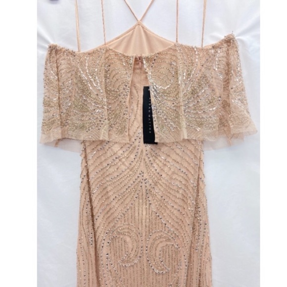 Aidan Mattox cold shoulder beaded exclusive gown - Picture 9 of 10